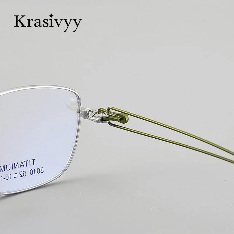 Krasivyy Women's Full Rim Oval Square Titanium Eyeglasses 443010 Full Rim Krasivyy   