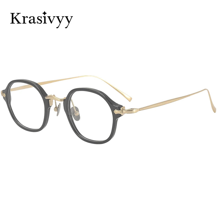 Krasivyy Unisex Full Rim Oval Titanium Prescription Eyeglasses KMN183 - view 2