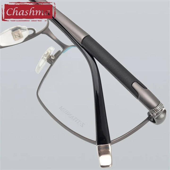 Chashma Ochki Men's Full Rim Square Titanium Eyeglasses 27448 Full Rim Chashma Ochki   