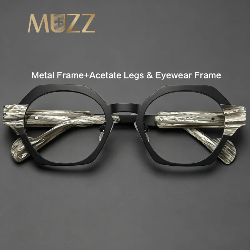 Muzz 22265 unisex oval IP titanium acetate prescription eyeglasses