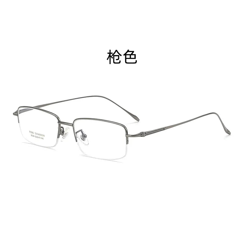 Gmei Optical 8039TA men's semi-rimless titanium prescription eyeglasses — view 6