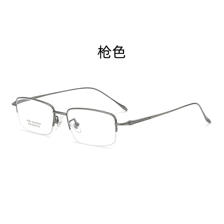 Gmei Optical 8039TA men's semi-rimless titanium prescription eyeglasses — view 6