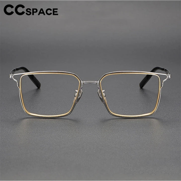 CCspace Unisex Full Rim Square Titanium Eyeglasses 301375 Full Rim CCspace   