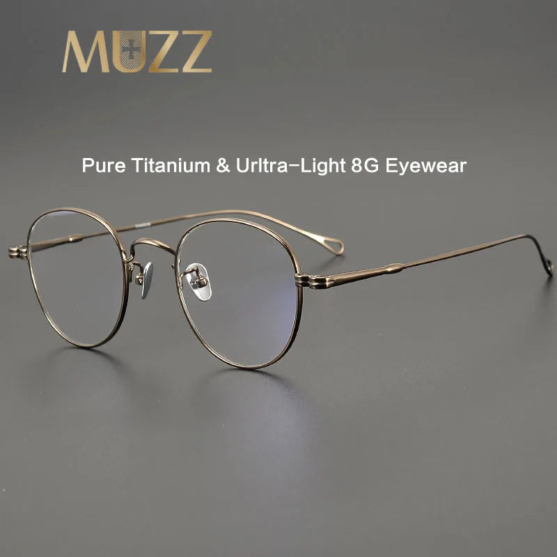 Muzz Unisex Full Rim Oval Titanium Eyeglasses Mu03 Full Rim Muzz   