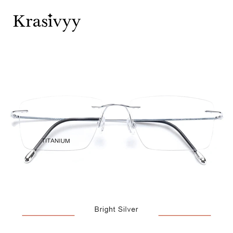 Krasivyy Unisex Rimless Square Titanium Eyeglasses 71611