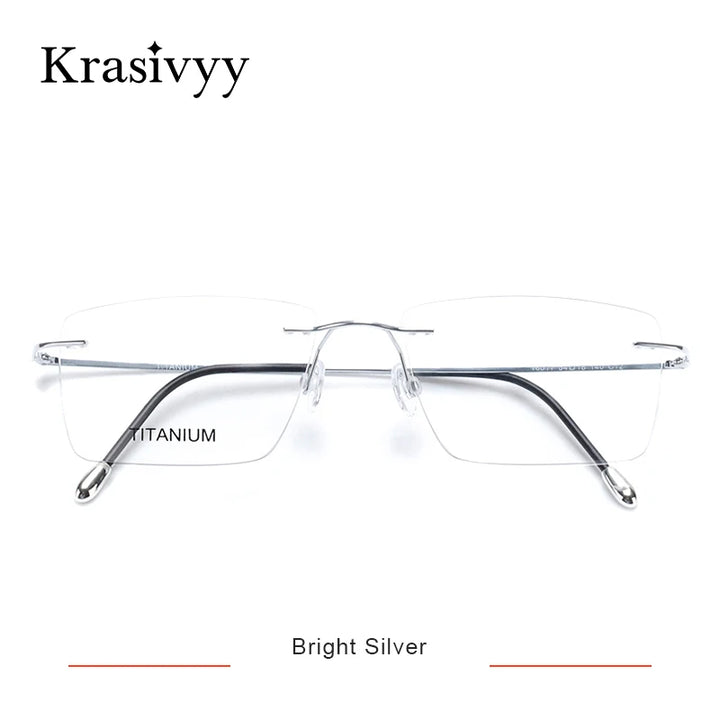 Krasivyy Unisex Rimless Square Titanium Eyeglasses 71611