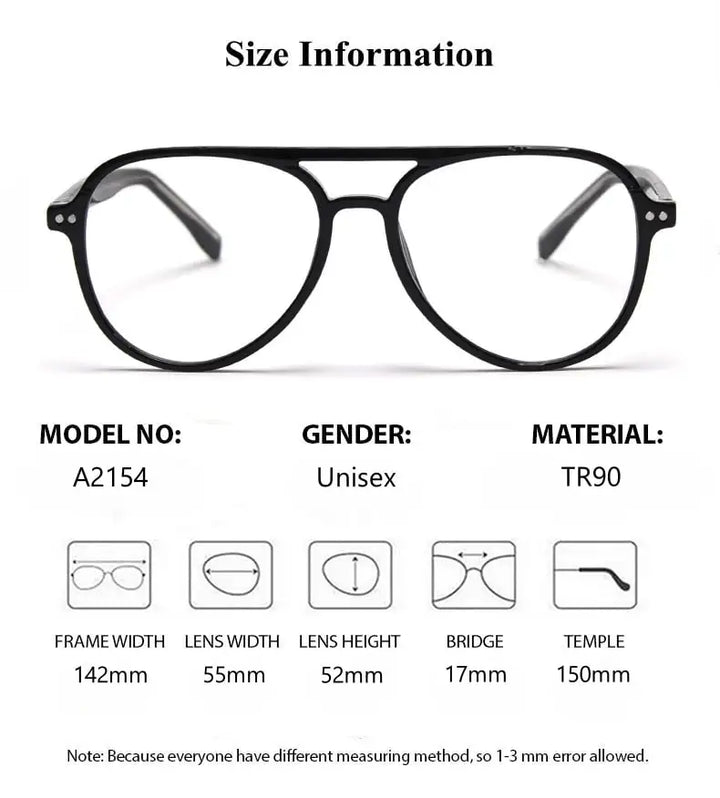 Summer Flower Unisex Full Rim Oval Double Bridge Tr 90 Titanium Eyeglasses 62154