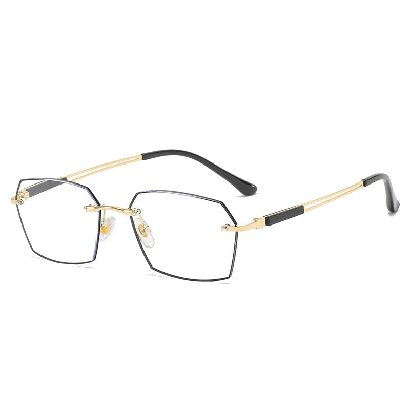 Zirosat Unisex Full Rim Polygon Square Alloy Reading Glasses 60091