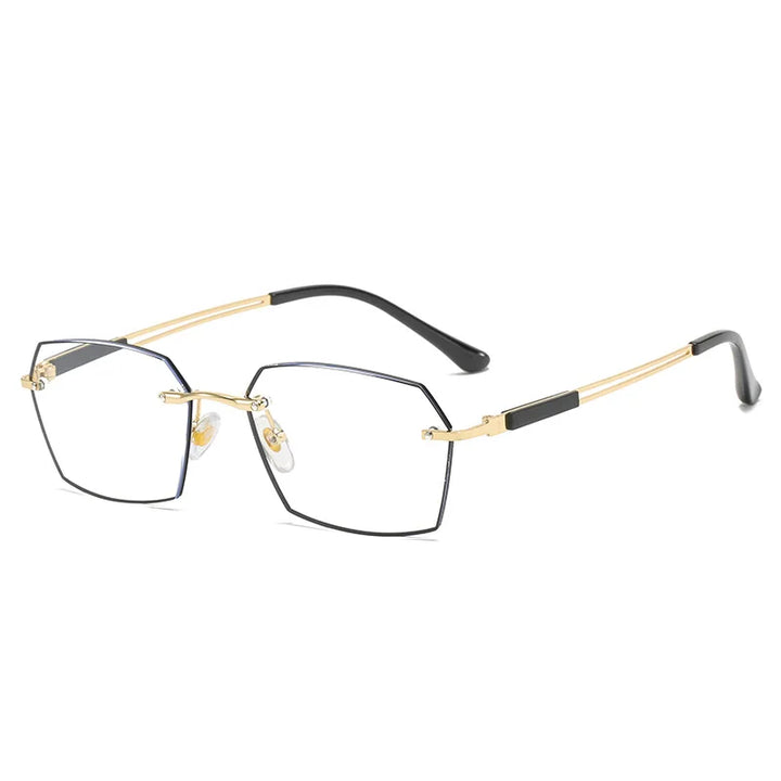 Zirosat Unisex Full Rim Polygon Square Alloy Reading Glasses 60091