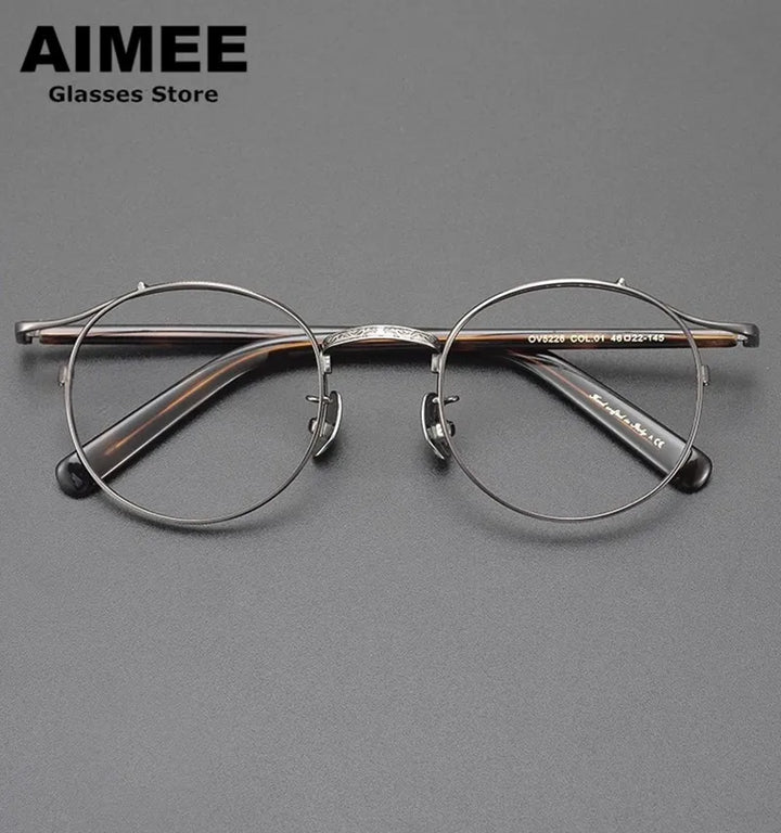 Aimee Unisex Full Rim Round Oval Titanium Acetate Eyeglasses 14050 Full Rim Aimee   