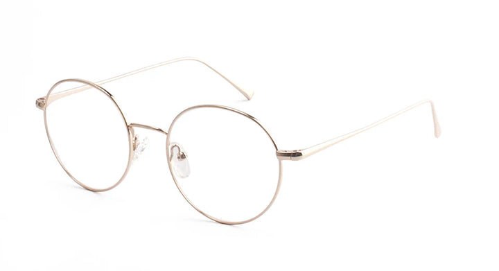 Esnbie Women's Full Rim Flat Top Round Alloy Eyeglasses 241269