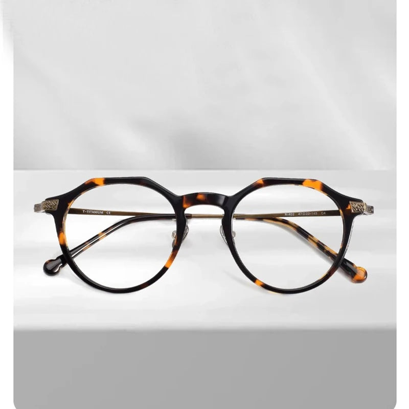 Black Mask Unisex Full Rim Round Titanium Eyeglasses BM-S402 - view 2