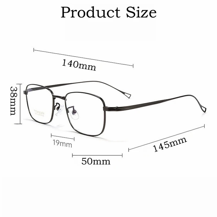 Yimaruili Men's Full Rim Square Titanium Eyeglasses Y181113 Full Rim Yimaruili Eyeglasses   