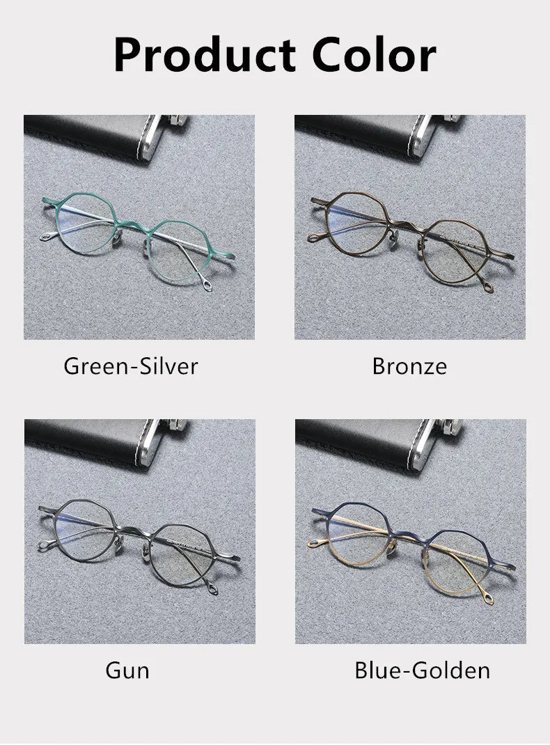 Aimee Polygon Round Titanium Eyeglasses – FuzWeb