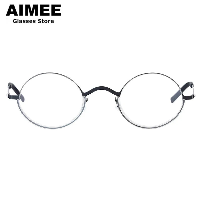 Aimee Women's Full Rim Oval Screwless Titanium Eyeglasses 198801