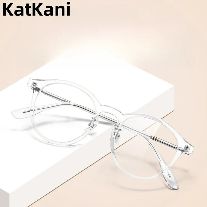 KatKani Unisex Full Rim Round Tr 90 Titanium Eyeglasses 6088 Full Rim KatKani Eyeglasses Khaki  
