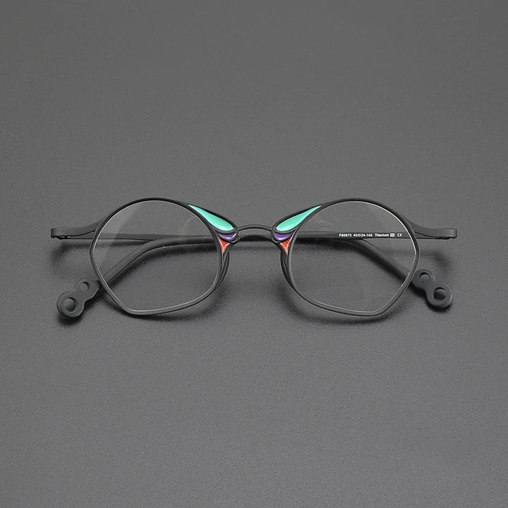 Nobler Women's Full Rim Irregular Oval Square Titanium Eyeglasses 185873