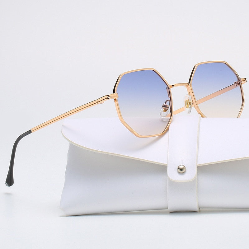 Zirosat Unisex Full Rim Sunglasses - Trendy Polygon Alloy