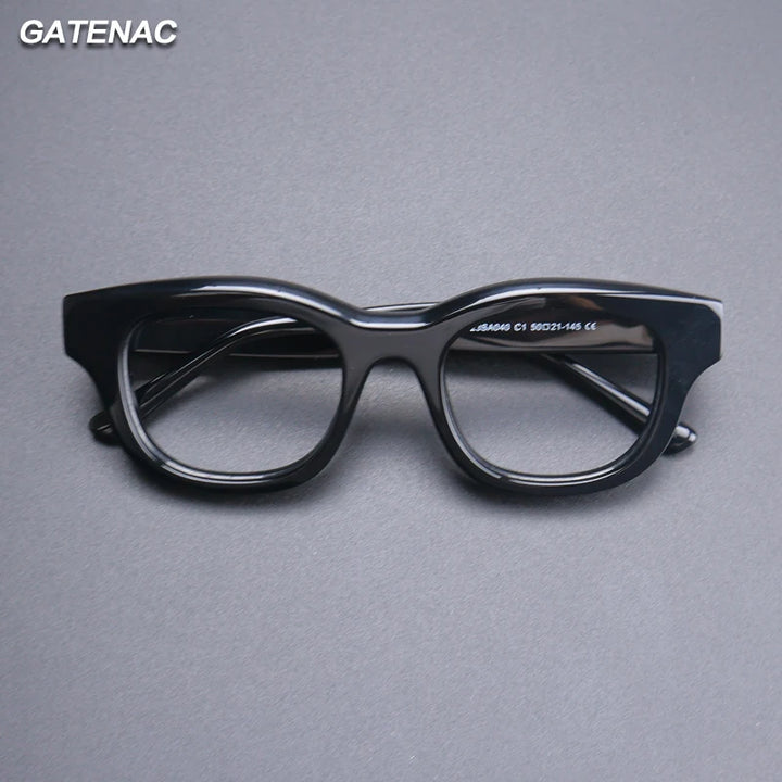 Gatenac Unisex Full Rim Oval Square Thick Acetate Eyeglasses Gxyj1534 Full Rim Gatenac   