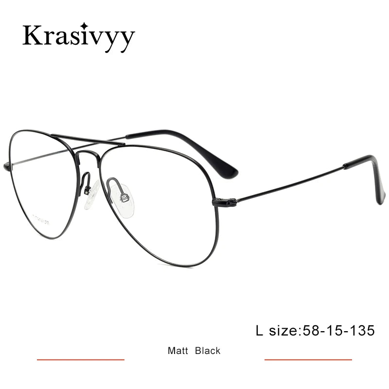 Krasivyy Unisex Full Rim Oval Double Bridge Titanium Eyeglasses 716050
