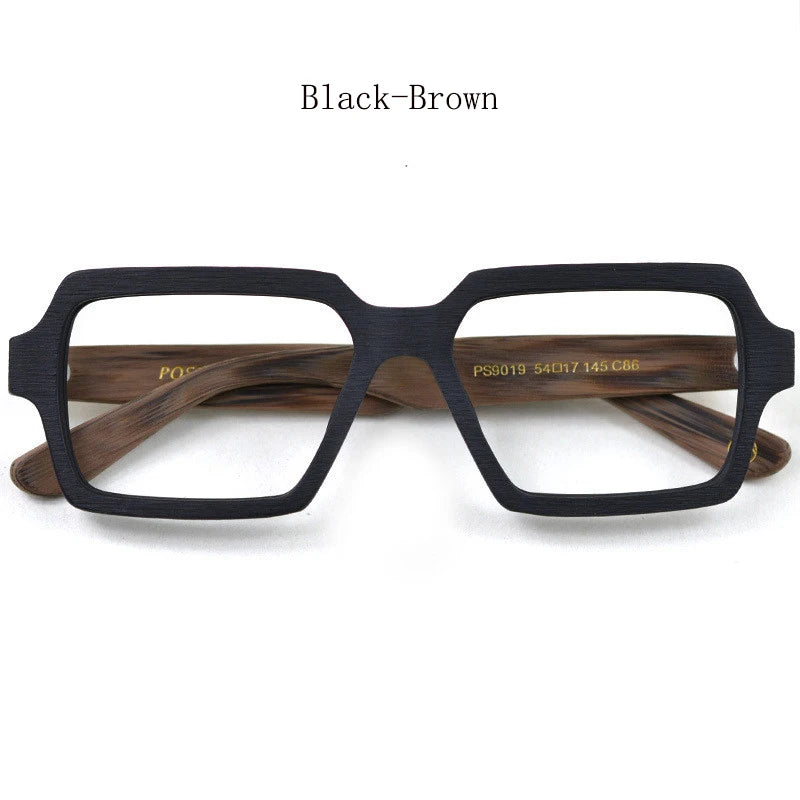 Hdcrafter Unisex Full Rim Square Acetate Titanium Eyeglasses 29019
