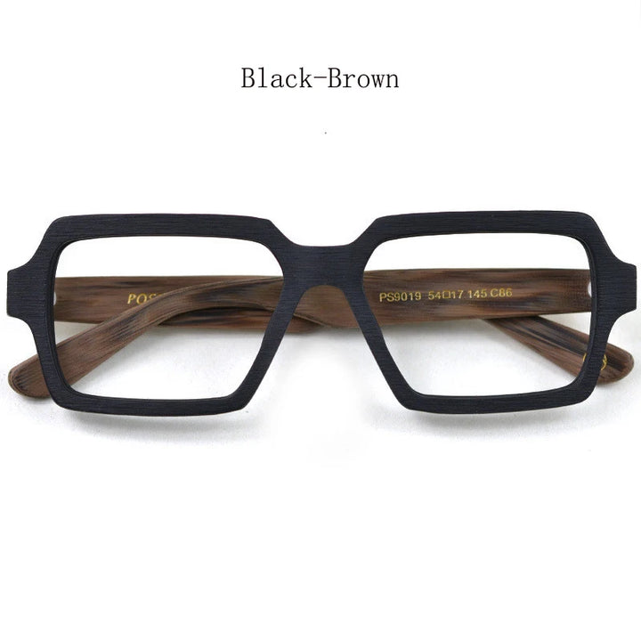 Hdcrafter Unisex Full Rim Square Acetate Titanium Eyeglasses 29019