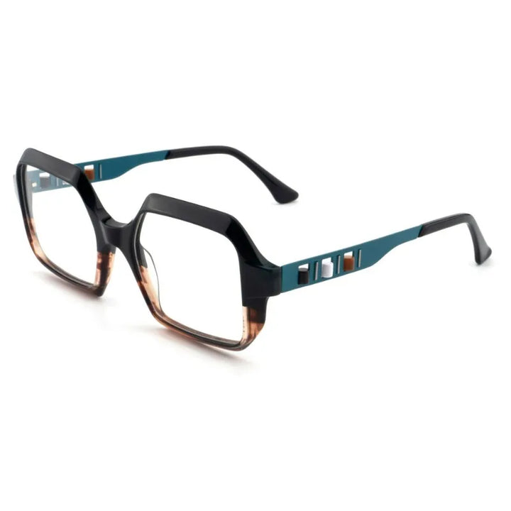 Hewei Unisex Full Rim Rectangular Acetate Eyeglasses 923077