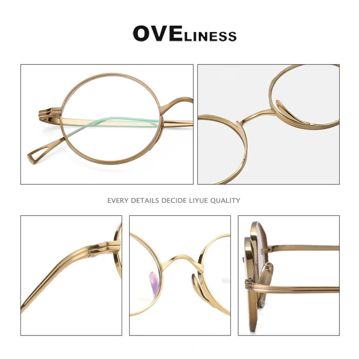 Oveliness Unisex Full Rim Round Titanium Eyeglasses R10518 Full Rim Oveliness   