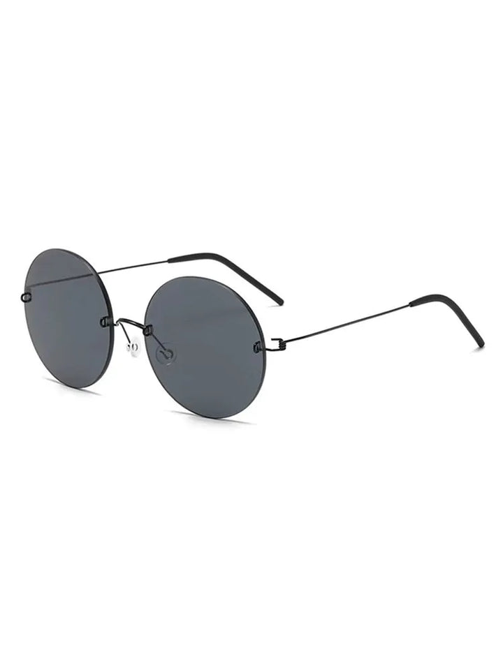 Aimee Unisex Rimless Round Titanium Screwless Sunglasses 762395