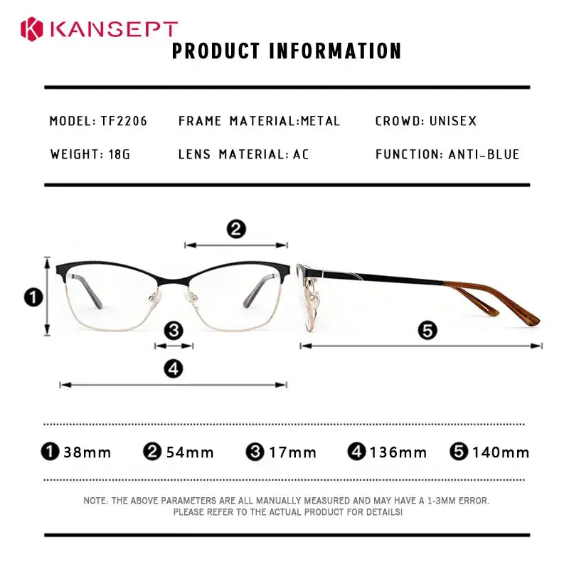 Kansept Women's Semi Rim Square Acetate Frames 220600 FuzWeb