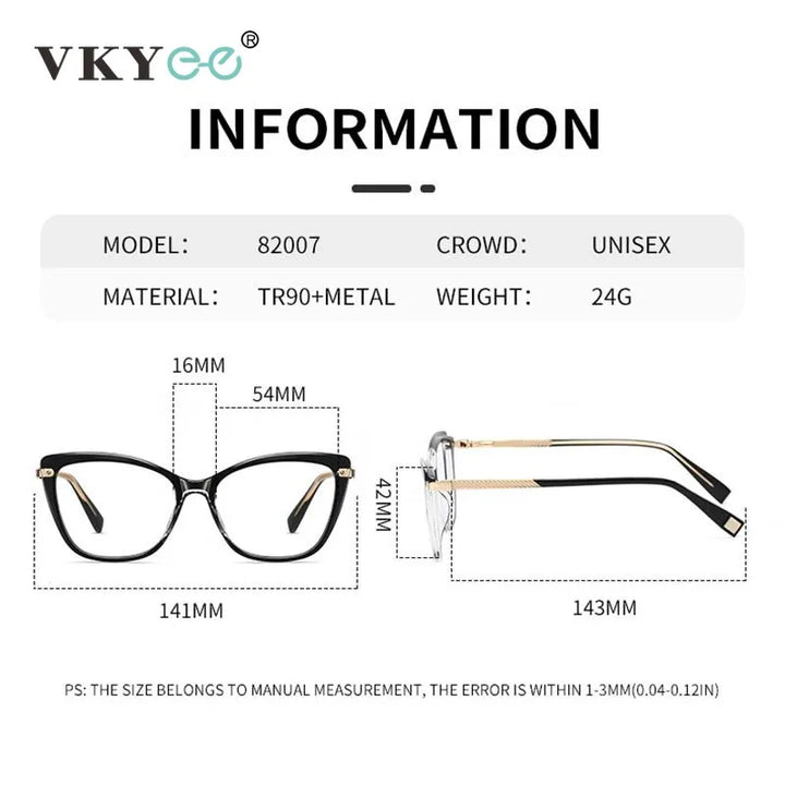Vicky Women's Full Rim Butterfly Tr 90 Alloy Reading Glasses 582007