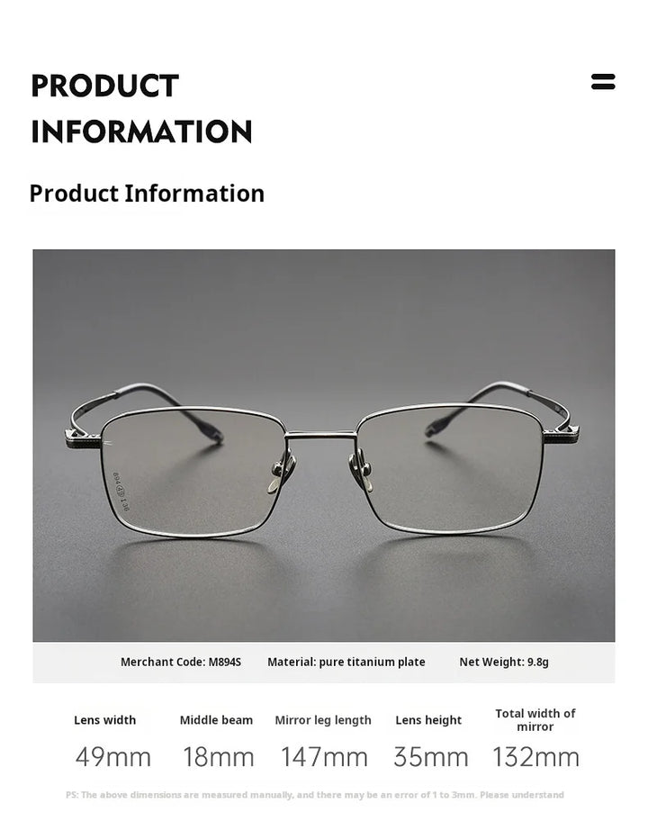 Yimaruili Women's Full Rim Square Titanium Eyeglasses 78947