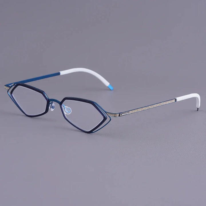 Bobbie 339576 Unisex Acetate Full Rim Polygon Oval Titanium Frames FuzWeb