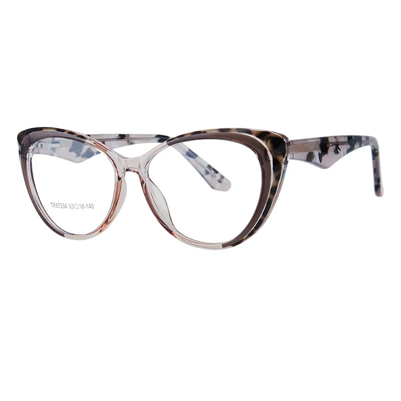 KatKani Unisex Full Rim Cat Eye Tr 90 Eyeglasses 87234 Full Rim KatKani Eyeglasses Tea Tortoiseshell  