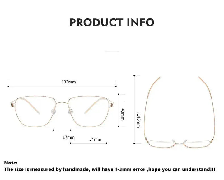 Aimee 541743 Full Rim Women’s Precision Screwless Titanium Square Frames FuzWeb