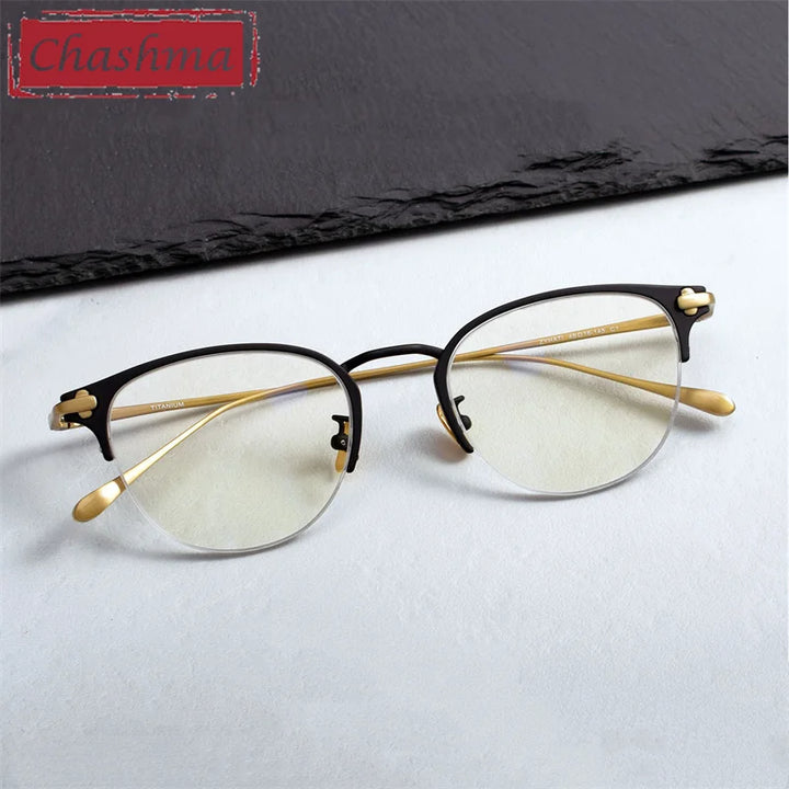 Chashma Ottica Unisex Full Rim Oval Round Titanium Eyeglasses 2625 Full Rim Chashma Ottica   