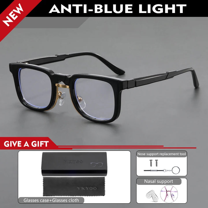 Vicky Unisex Full Rim Flat Top Square Pc Alloy Reading Glasses 10082