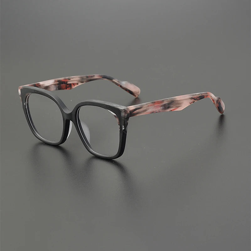 Nobler Unisex Full Rim Square Cat Eye Frosted Acetate Eyeglasses 19347 Full Rim Nobler C5  