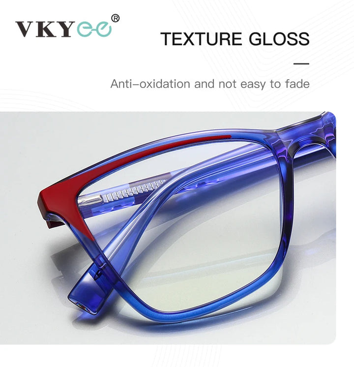 Vicky Unisex Full Rim Square Tr 90 Stainless Steel Reading Glasses 2116 Reading Glasses Vicky   