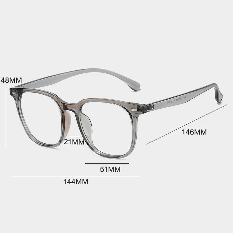 Gatenac Unisex Full Rim Square Tr 90 Titanium Photochromic Reading Glasses G61351
