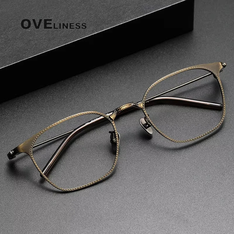 Oveliness Unisex Full Rim Square Titanium Eyeglasses 248162 Full Rim Oveliness
