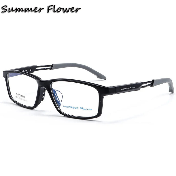 Summer Flower Unisex Full Rim Square Tr 90 Titanium Eyeglasses 62018