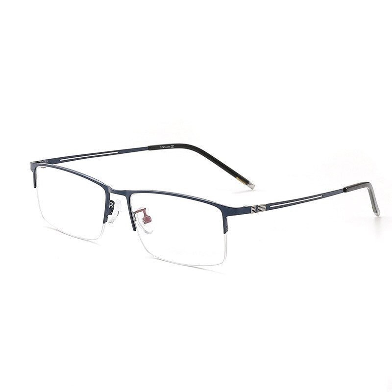 KatKani Unisex Semi Rim Rectangle Alloy Eyeglasses 990070 Rimless KatKani Eyeglasses   