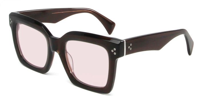 Esnbie Unisex Full Rim Square Brow Line Acetate Sunglasses 246051