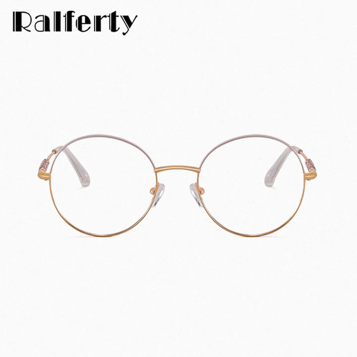 Ralferty Women's Full Rim Round Alloy Acetate Eyeglasses 95818 Full Rim Ralferty   