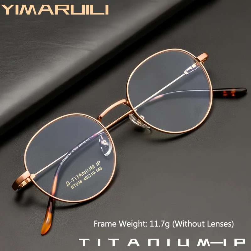 Yimaruili Women's Full Rim Small Oval Round Titanium Eyeglasses 360381