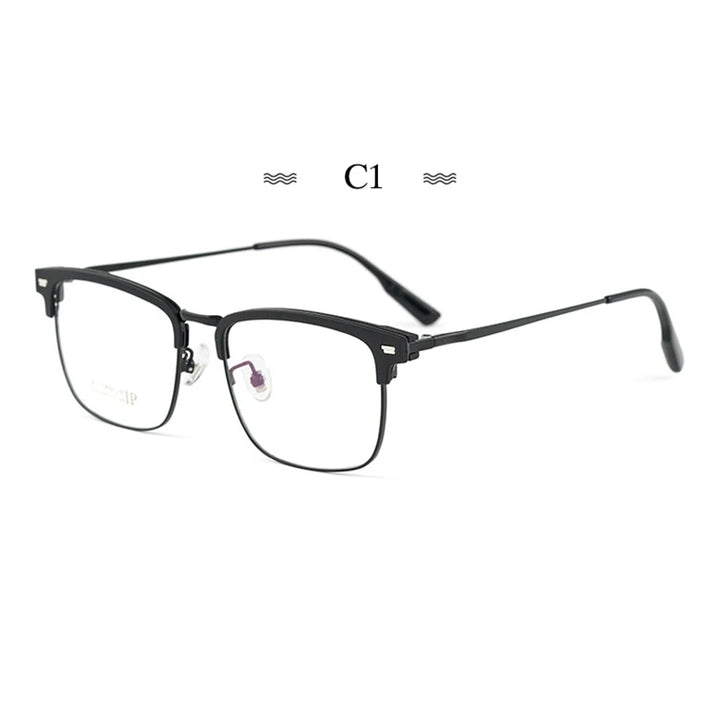 Hotochki Unisex Full Rim Square Titanium Acetate Eyeglasses 942322