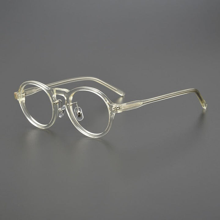 Yujo Unisex Full Rim Round Acetate Eyeglasses 421946 Full Rim Yujo   