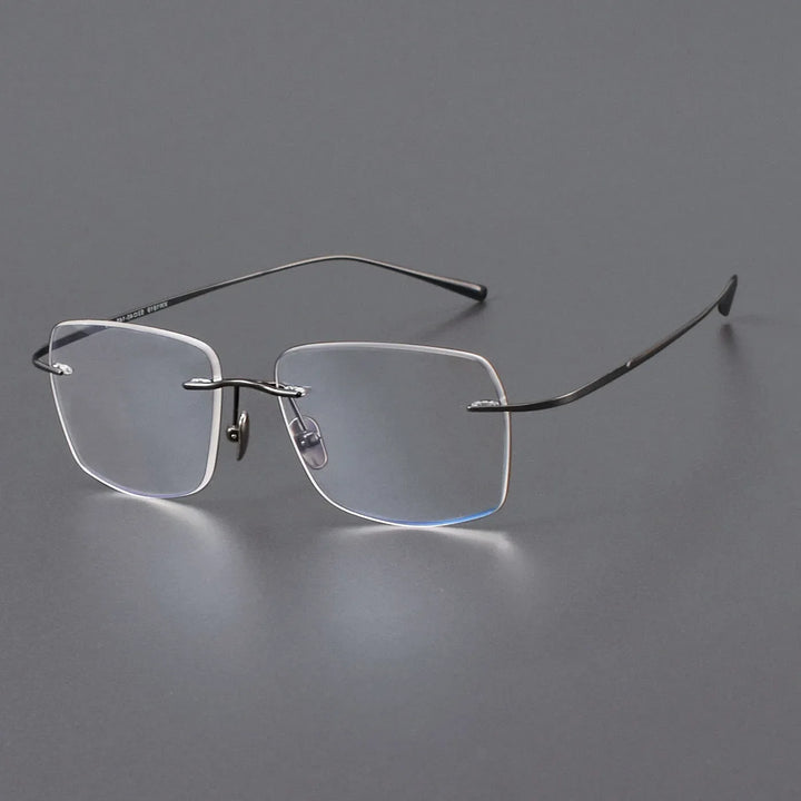 Muzz Women's Rimless Square Titanium Eyeglasses 41819 Rimless Muzz GRAY  