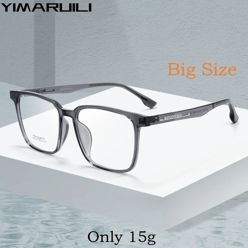 Yimaruili Men's Full Rim Big Square Tr 90 Eyeglasses 51007 Full Rim Yimaruili Eyeglasses   